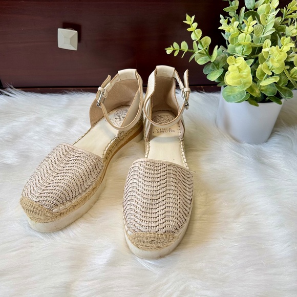 Vince Camuto Shoes - Vince Camuto Brilesha Espadrille Platform White/Cream Sandals Size 7.5